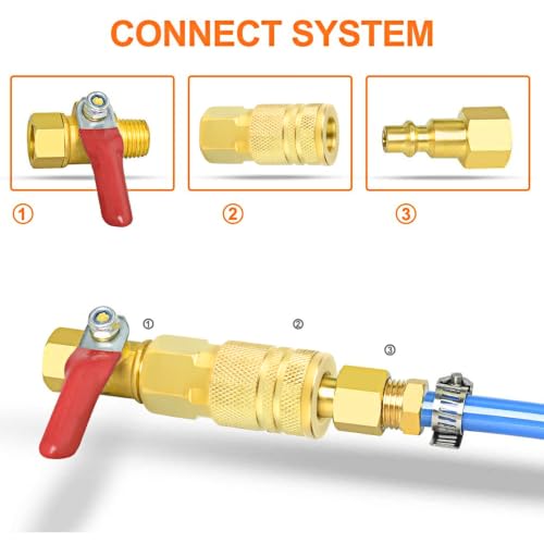 GASHER 12PCS 3/8"FNPT Brass Industrial Coupler,1/4 Flow Quick Connect Air Coupler - size: 3/8" NPT Female Threads