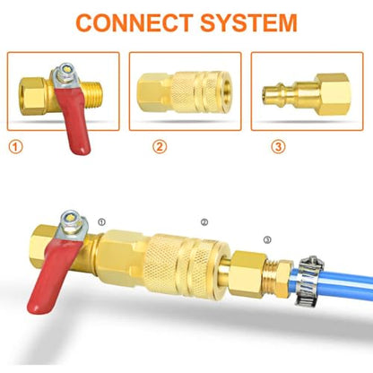 GASHER 12PCS 3/8"FNPT Brass Industrial Coupler,1/4 Flow Quick Connect Air Coupler - size: 3/8" NPT Female Threads