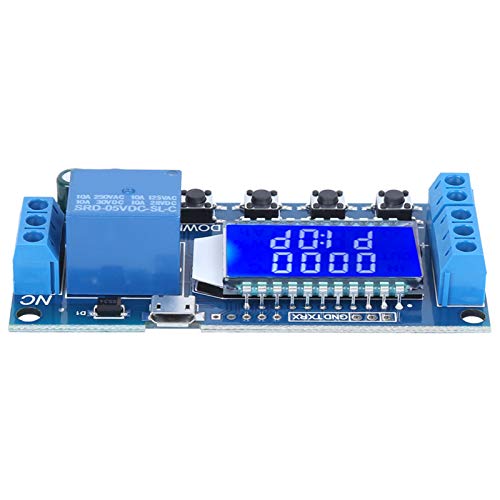 Oumefar Timer Delay Relay XY-LJ02 Cycle Trigger Delay Timer Switch Circuit Electronic Relay Module with LCD Display, 12V Timer Relay Delay Controller Module Support Micro USB 5V Input