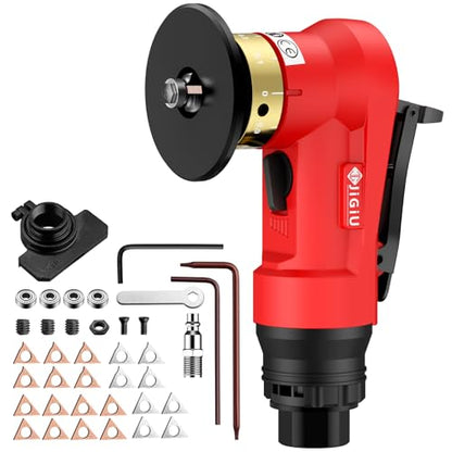 Upgraded Pneumatic Chamfer Tool with Straight Guide Plate Save Guide Wheels - color: Red