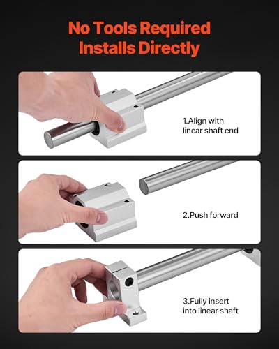 VEVOR Linear Rail Kit, SFC25, 2Pcs 1000 mm (39.4 inch) Linear Motion Guide Rails and 4Pcs Bearing Slide Blocks, for DIY Engraving Machine Lathe Milling Machine Slides, DIY Training Rocker Plate - size: SFC 25-1000mm