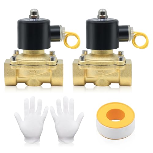 2Pcs 1" 110V Brass Electric Solenoid Valve 1 Inch Normally Closed NPT Valve
