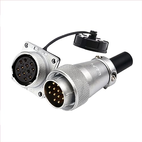 WS24 12 Pin Aviation Circular Power Electrical Connector 10A Male Cable Plug + Female Panel Socket Dustproof Industrial Metal Shell - size: 12 pin 10A