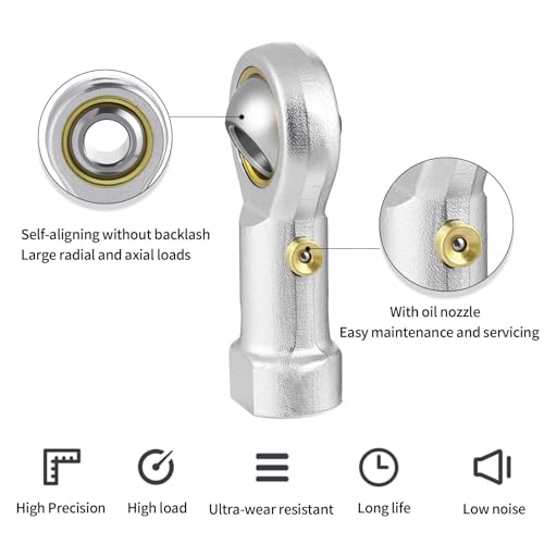 2Pcs PHSB3 Rod End Bearing 3/16 Inch Bore Pre-Lubricated #10-32 Female Thread Left Hand Heim Joint with Jam Nuts - size: 3/16, style: Left Hand