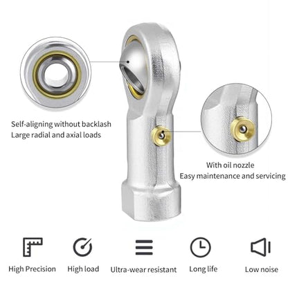 2Pcs PHSB3 Rod End Bearing 3/16 Inch Bore Pre-Lubricated #10-32 Female Thread Left Hand Heim Joint with Jam Nuts - size: 3/16, style: Left Hand