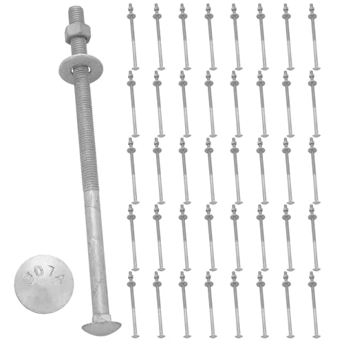 Therwen 40 Pack 1/2" X 10" Carriage Bolts Kits 307A 1/2" USS - size: 1/2" X 10"