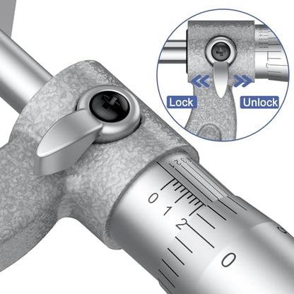 HDLNKAK Outside Micrometer Set 0-4", with Zero Wrench and Case(Gray) - color: Silver