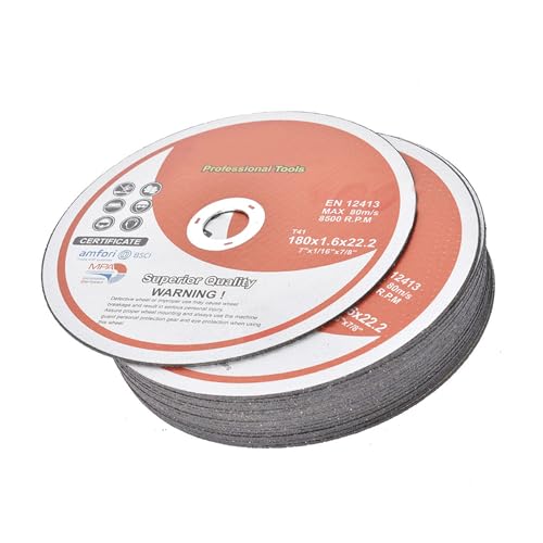 Cut Off Wheels 100 Pack, 7x1/16x7/8 inch Cutting Discs Ultra Thin Metal Stainless Steel Cut-Off Wheel Cutting Disc for Angle Grinder, General Purpose Metal Cutting - style: 7"x1/16"x7/8" 100pcs