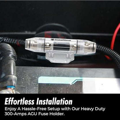 InstallGear 0/2/4 Gauge AWG in-Line ANL Fuse Holder with 300 Amp Fuse - size: 300A
