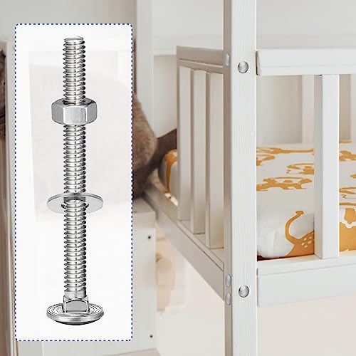 Zonon 50 Sets 1/4-20 x 3 Carriage Bolts and Nuts Kit,Silver - color: Silver, size: 1/4-20 x 3"