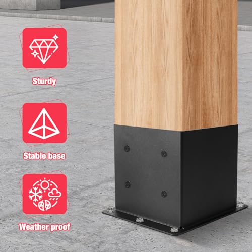4 Pcs 6"× 6" Post Base|Inner Size (Fit 5.6" x5.6“Post| - size: 6"x6", style: 4 Set