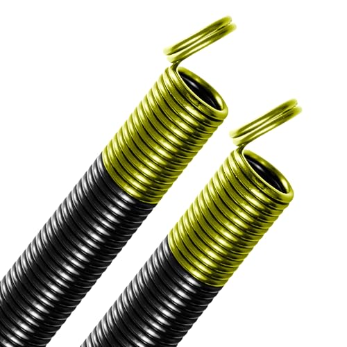 130 lb Yellow Garage Door Extension Springs, Heavy-Duty Double-Looped 2-Pack for 7 ft Sectional Doors, ASTM 229 Steel, 30,000 Cycles - size: 130-Yellow