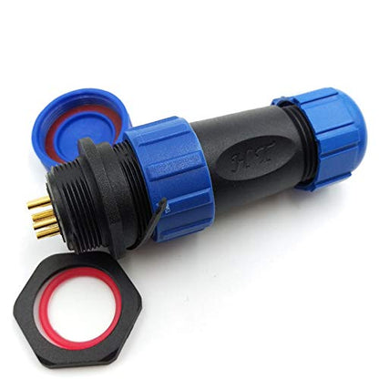 SP21 2Pin-12Pin Panel Mount Waterproof Connector Cable Glands Cap IP67,Bulkhead Connector Plug and Socket (6Pin) - size: 6Pin