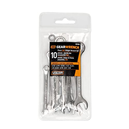 GEARWRENCH 10 Piece SAE Midget Combination Wrench Set - 86560
