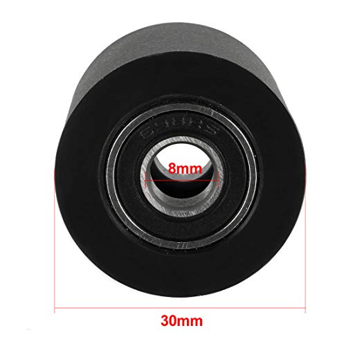 uxcell 2pcs 8x30x20mm Roller Idler Bearing Pulley Sliding Conveyor Wheel Black