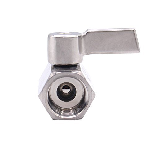 DERNORD Mini Ball Valve 1/2 Inch NPT Thread Female with Stainless Steel 304 Handle(Pack of 2) - size: 1/2 Inch, style: Pack of 2
