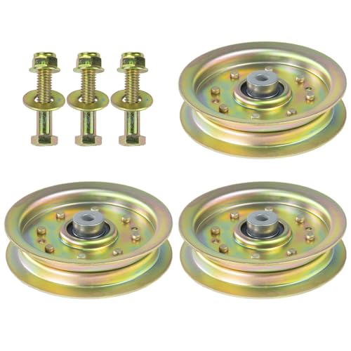 3PK 756-04129B Idler Pulley 4.25 for Cub Cadet 50" RZT50 Tractors - color: L03 3x756-04129B Yellow