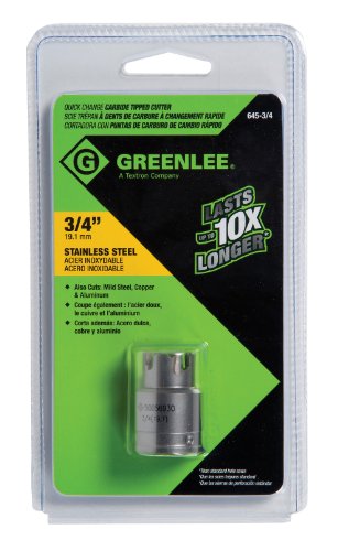 Greenlee 645-3/4 Quick Change Stainless Steel Hole Cutter, 3/4-Inch - size: 3/4-Inch