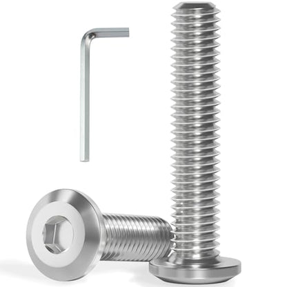 VGBUY M6-1.0 x 40 mm 35Pcs Flat Head Hex Socket Cap Screws Bolts,304 Stainless Steel 18-8,Full Thread,Hex Spanner Included (VG30110) - size: M6 x 40-35pcs