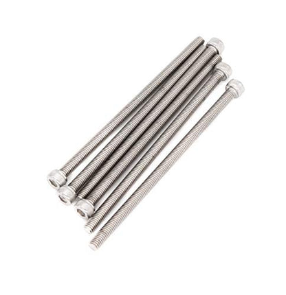 6pcs M6 x 120mm Full Thread 304 Stainless Steel Hex Socket Cap Bolt Screw - size: M6