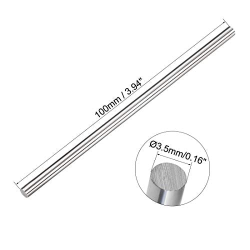 uxcell K10 Tungsten Steel Lathe Round Rod Solid Shaft Bar 3.5mm Dia 100mm Length - size: 3.5mm