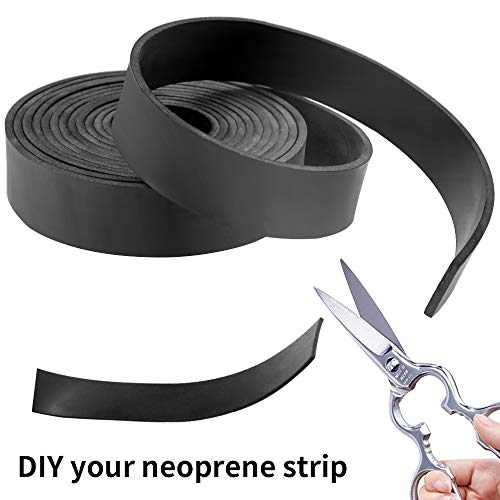 DGSL Neoprene Rubber Strip, 1" W x 1/8" T x 10' L Solid Rubber Roll - color: No Adhesive, size: 1" Wide x 1/8" Thick x 10' Long