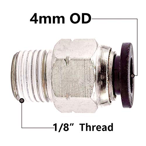 Beduan Pneumatic Push to Connect Fittings Male Straight PC 5/32 Inch Tube OD x 1/8 Inch Thread Push Lock Fittings (Pack of 10) - size: 5/32"OD-1/8"NPT-10 PCS, style: 10 Pcs