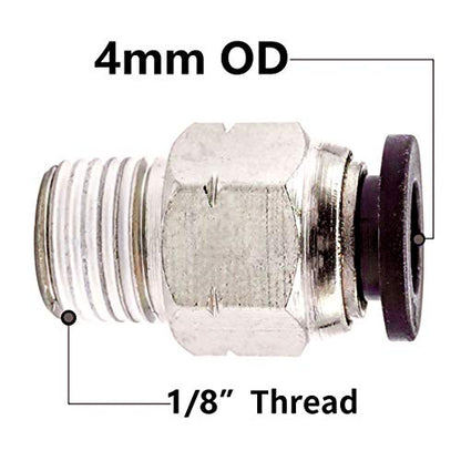 Beduan Pneumatic Push to Connect Fittings Male Straight PC 5/32 Inch Tube OD x 1/8 Inch Thread Push Lock Fittings (Pack of 10) - size: 5/32"OD-1/8"NPT-10 PCS, style: 10 Pcs