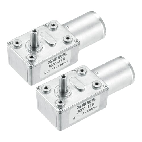 MECCANIXITY 2 Pcs DC 12V 18 RPM Reversible Worm Geared Motor Reducer Motor 6mm D Shape Shaft High Torque Gear Box Reduction Electric Motor for Sweepers, Printers, Ovens - style: 18 RPM