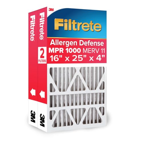 Filtrete 16x25x4 Air Filter, MERV 11, MPR 1000, 2 HVAC Filters