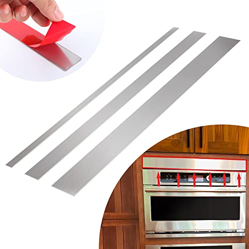 304 Brushed Stainless Steel Sheet Gap Filler, Metal Trim Strip for Wall Oven/Microwave Combo/Range/Cooktop, Self-Adhesive Gap Cover, 30" Long, 1'' Wide, 20Ga Thickness - size: 1'' Wide