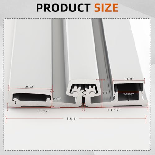 MorningRo 1 Pcs 83" Aluminum Continuous Hinge for Door, Silver - color: Silver