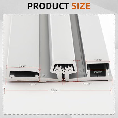 MorningRo 1 Pcs 83" Aluminum Continuous Hinge for Door, Silver - color: Silver