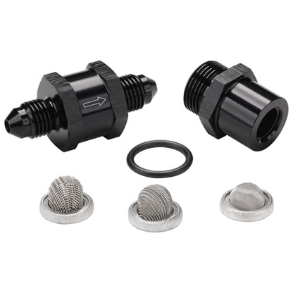 3AN Inline Fuel & Oil Feed Filter Set with 30 80 150 Micron Elements Aluminum Black - size: 3AN