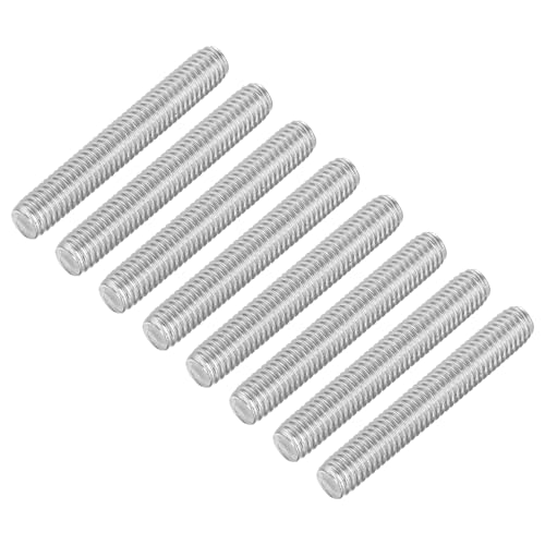 uxcell 8Pcs Fully Threaded Rod, M6 x 40mm 304 Stainless Steel Right Hand Thread Bar Studs M6-1 Thread Pitch for Furniture Machinery Assembly - size: M6 x 40mm