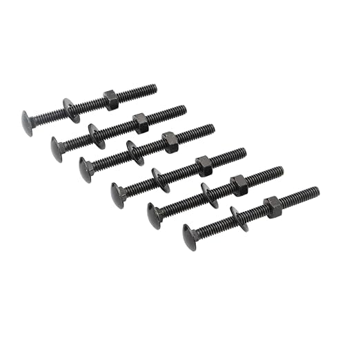 10 Sets Carriage Bolts Screws, (1/4-20 x 3) Round Head, Square Neck, with (Hex Nuts & Flat Washers), 304 Stainless Steel, Galvanizing (Black) - size: (1/4-20 x 3")