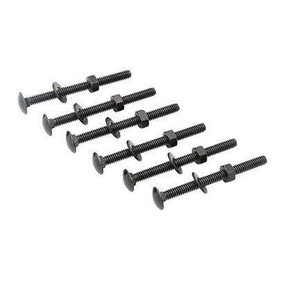 10 Sets Carriage Bolts Screws, (1/4-20 x 3) Round Head, Square Neck, with (Hex Nuts & Flat Washers), 304 Stainless Steel, Galvanizing (Black) - size: (1/4-20 x 3")