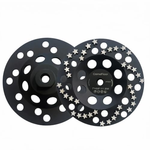 Diamond Grinding Cup Wheel for Concrete & Masonry, 48 Aggressive Star Segments, 7 Inch 5/8"-11 Thread, 30 Grit - style: 7"
