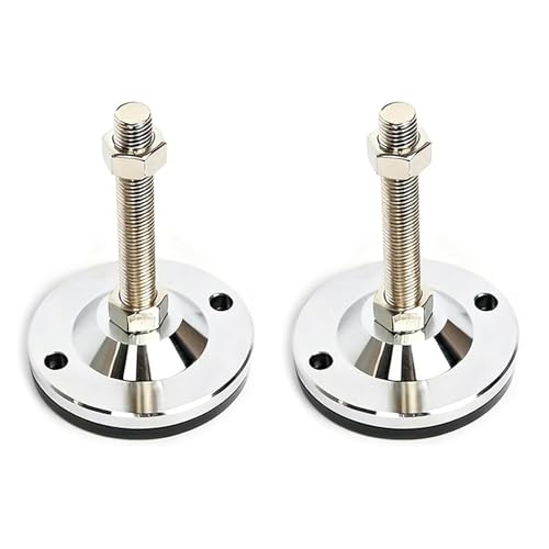 Heavy Duty Adjustable Leveling Feet,Machine Leveling Feet,M16 Thread,Carbon Steel PVC Anti-Slip,4.7" Dia Base for Workbench, Table, Machine, Cabinet,2 Pcs 4400 Lb Capacity,Black,D120xM16xH150 - size: D120xM16xH150