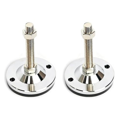 Heavy Duty Adjustable Leveling Feet,Machine Leveling Feet,M16 Thread,Carbon Steel PVC Anti-Slip,4.7" Dia Base for Workbench, Table, Machine, Cabinet,2 Pcs 4400 Lb Capacity,Black,D120xM16xH150 - size: D120xM16xH150