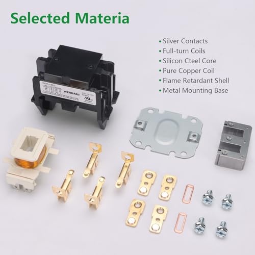 Wengart Air Conditioner Contactor,24V Coil 2 Pole 30 Amp Compatible with Condenser,Compressor,Air Conditioner,Refrigeration Systems,Heat Pump