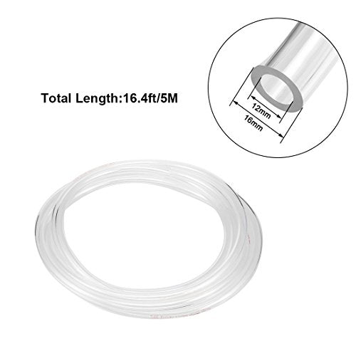 uxcell Pneumatic Air Tubing, 16mm OD x 12mm ID 5 Meters 16ft PU Polyurethane Air Compressor Tube Hose Pipe Clear - color: Clear, size: 16mmX12mm