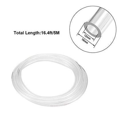 uxcell Pneumatic Air Tubing, 16mm OD x 12mm ID 5 Meters 16ft PU Polyurethane Air Compressor Tube Hose Pipe Clear - color: Clear, size: 16mmX12mm