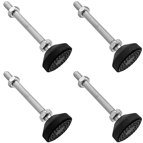 Bonsicoky 4 Pcs M10 Metal Adjustable Leveling Feet, Black, 5.1" x 1.9" - size: M10,5.1" Height