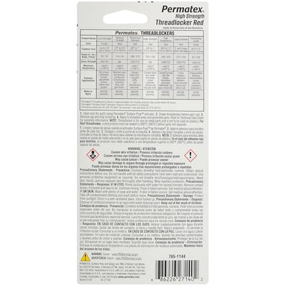 Permatex 27140 High Strength Threadlocker Red, 36 ml - size: 36 ml, style: Liquid - High Strength