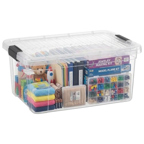 Superio 21 Quart Clear Plastic Storage Boxes with Lids, Stackable Organizer Containers, BPA-Free Storage Bins for Home, Office, School & Dorm, 1 Pack - size: 21 Quarts