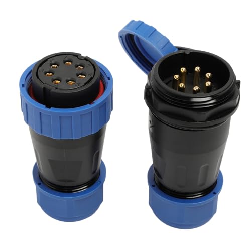 TY28 7 Pin 25A Connector Female Male Plug Socket Screw-Crimp Easy Quick-Disconnect for Automotive Electrical Power Device - color: In-line Mount, size: 7 Pin 25A