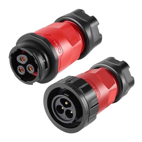 CNLINKO YM-20 3 PIN Industrial Waterproof Connector,IP68 Circular Connector,PBT Plastic Shell Quick Plug Aviation Connector M20 Male Plug and Female Plug - size: 3-Pin, style: Solder-Assembly