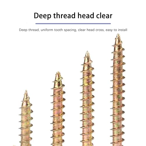 200pcs Flat Head Phillips Wood Screws #8 × 1/2", Yellow Zinc Plated Carbon Steel Sheet Metal Screws, High Strength Self Tapping Screws for Metal Plastic & Wood, Self Drilling, 8 × 1/2-Inch - size: #8X1/2"
