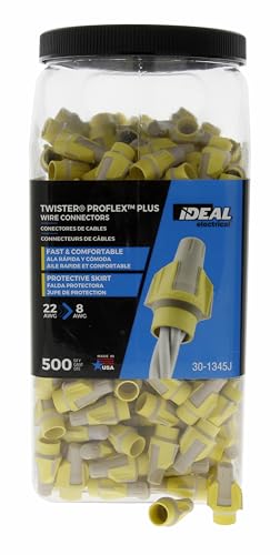 Ideal Electrical Twister Proflex Plus Connector, 30-1345J, Jar of 500 - color: Tan/Yellow, size: Jar of 500